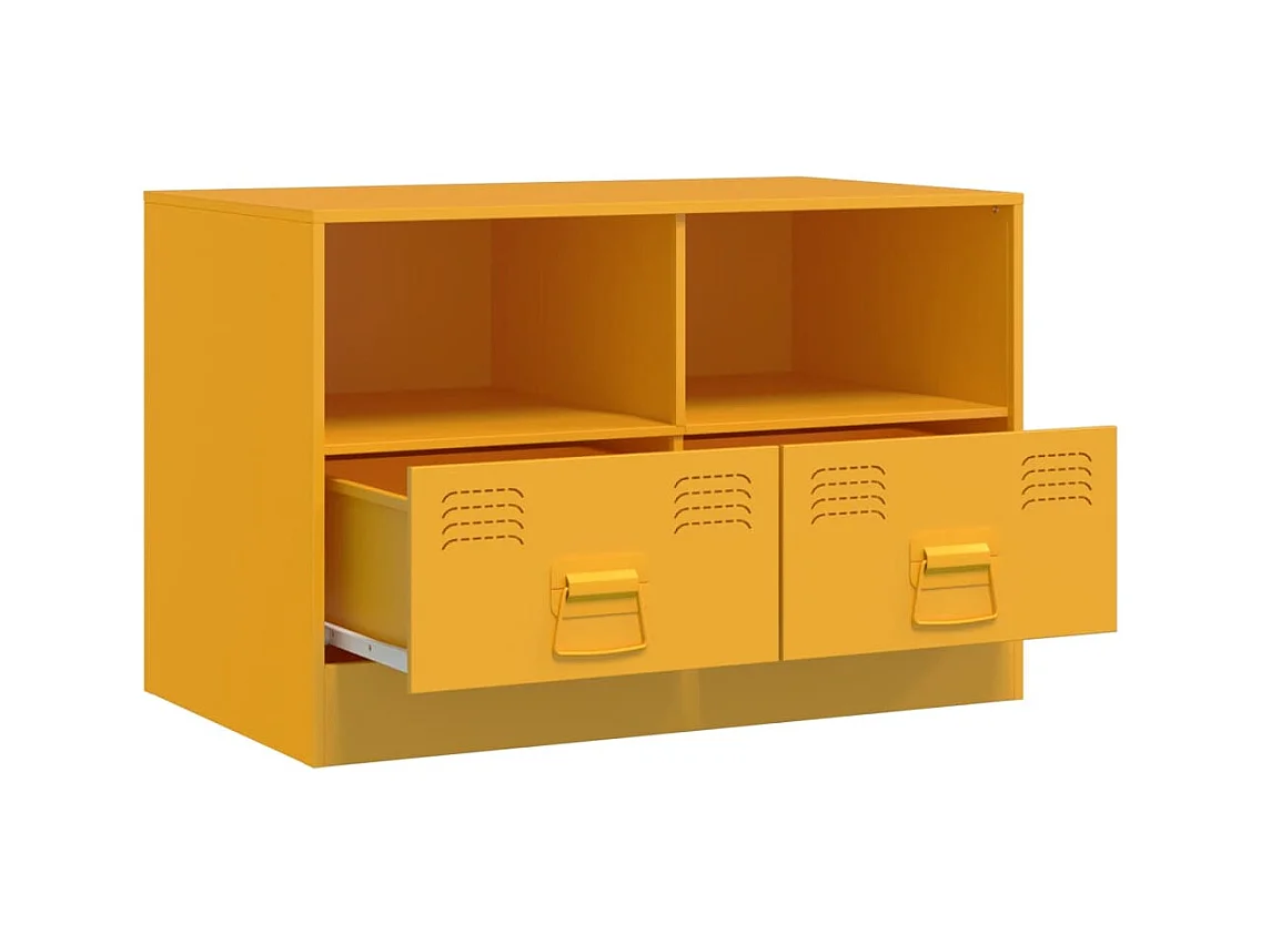 Meubles TV 2 pièces jaune moutarde 67x39x44 cm acier