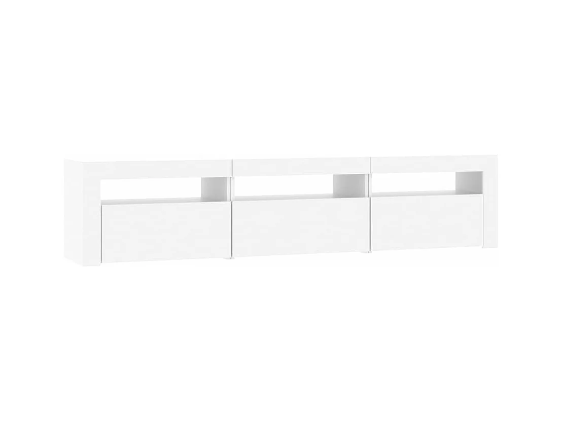Meuble TV avec lumières LED Blanc 180x35x40 cm