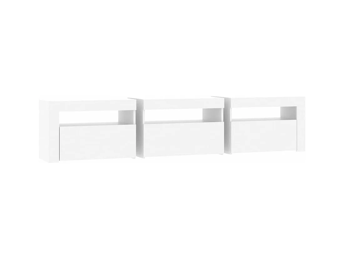 Meuble TV avec lumières LED Blanc 180x35x40 cm