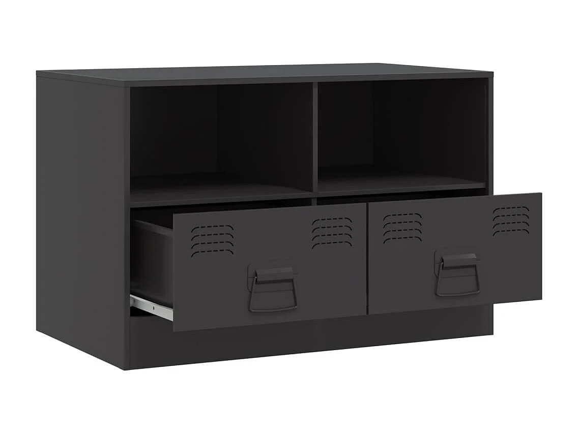 Meubles TV 2 pièces noir 67x39x44 cm acier