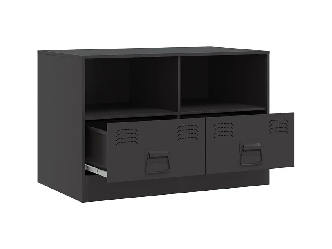 Meubles TV 2 pièces noir 67x39x44 cm acier