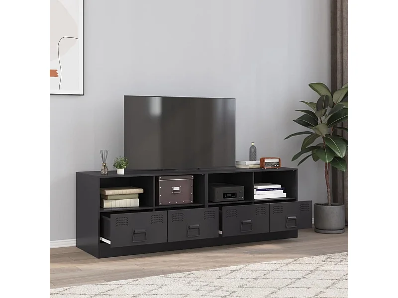 Tv-meubelen 2 st 67x39x44 cm staal zwart