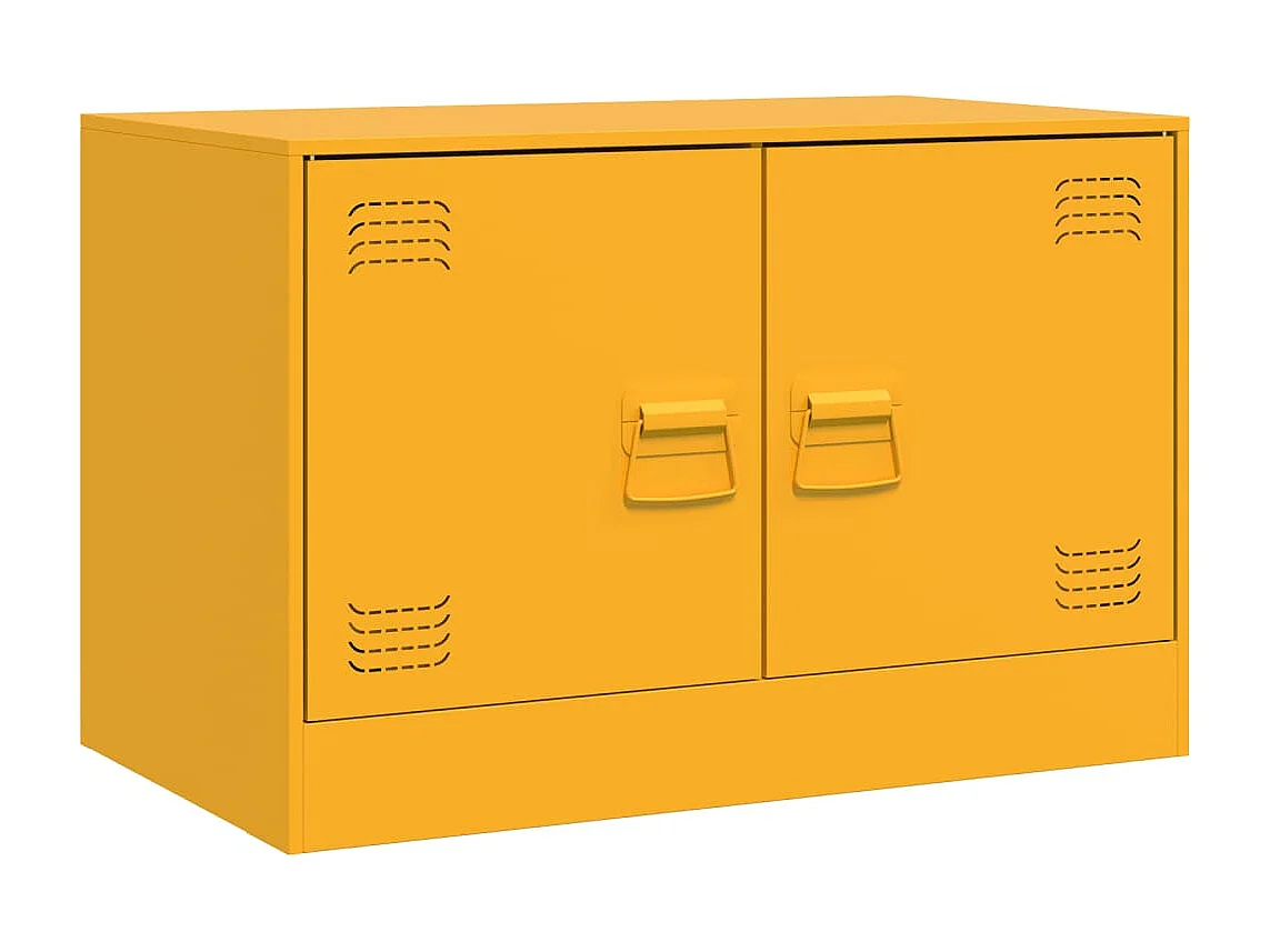 Meuble TV jaune moutarde 67x39x44 cm acier