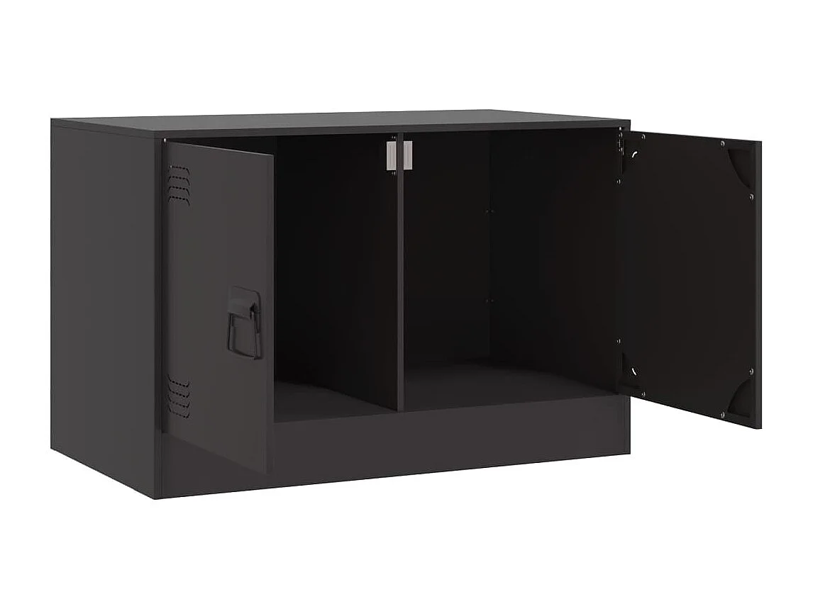 Meubles TV 2 pièces noir 67x39x44 cm acier