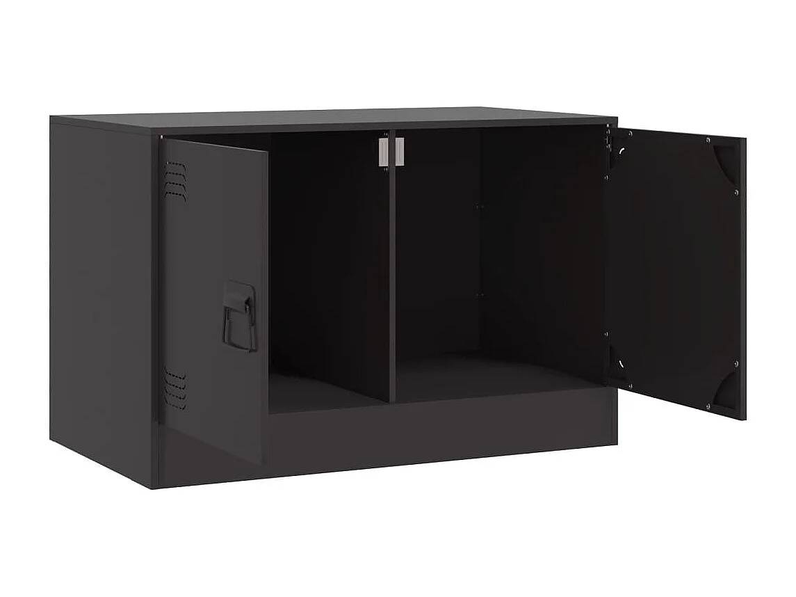 Meuble TV noir 67x39x44 cm acier