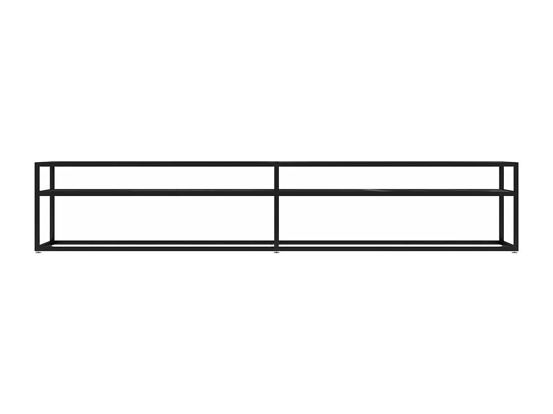 Tv-meubel 220x40x40,5 cm gehard glas zwartmarmerkleurig