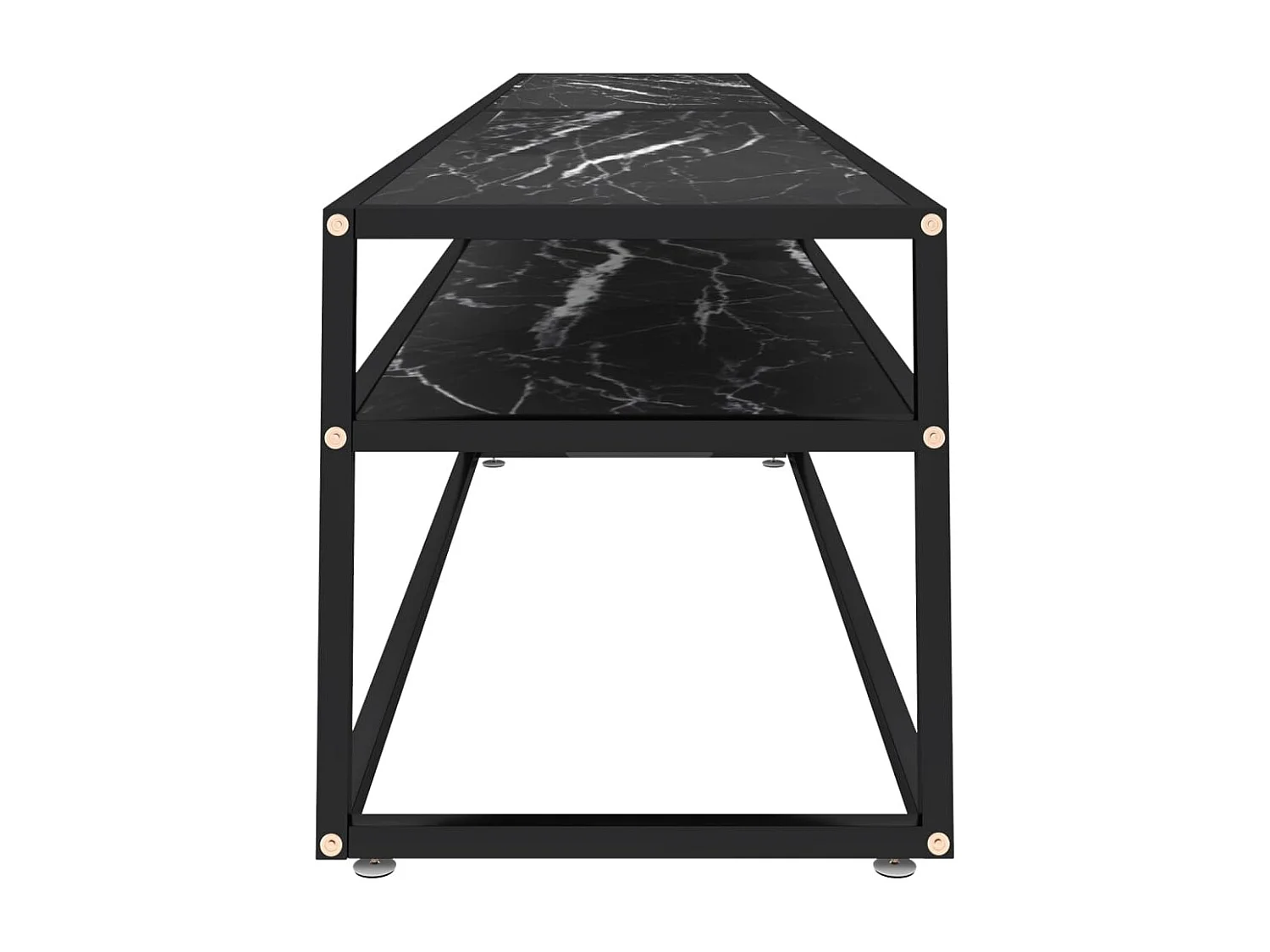 Meuble TV Marbre noir 220x40x40,5 cm Verre trempé