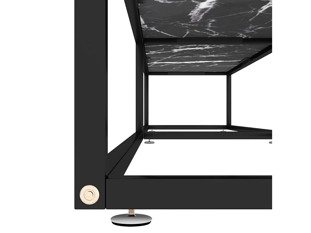 Meuble TV Marbre noir 220x40x40,5 cm Verre trempé