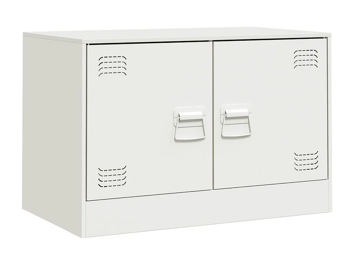 Meubles TV 2 pièces blanc 67x39x44 cm acier