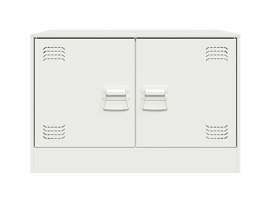 Meubles TV 2 pièces blanc 67x39x44 cm acier
