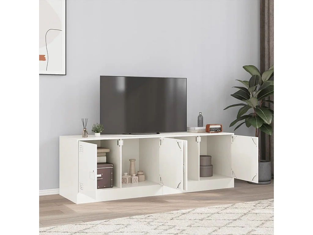 Tv-meubelen 2 st 67x39x44 cm staal wit