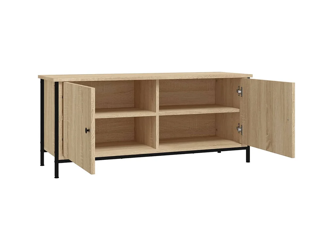 Meuble TV avec portes chêne sonoma 102x35x45 cm bois ingénierie