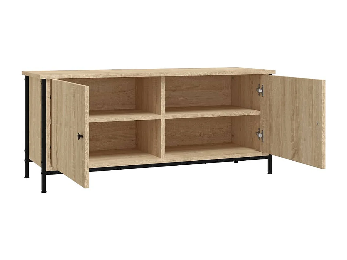 Meuble TV avec portes chêne sonoma 102x35x45 cm bois ingénierie