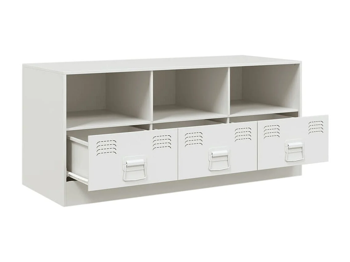 Meuble TV blanc 99x39x44 cm acier
