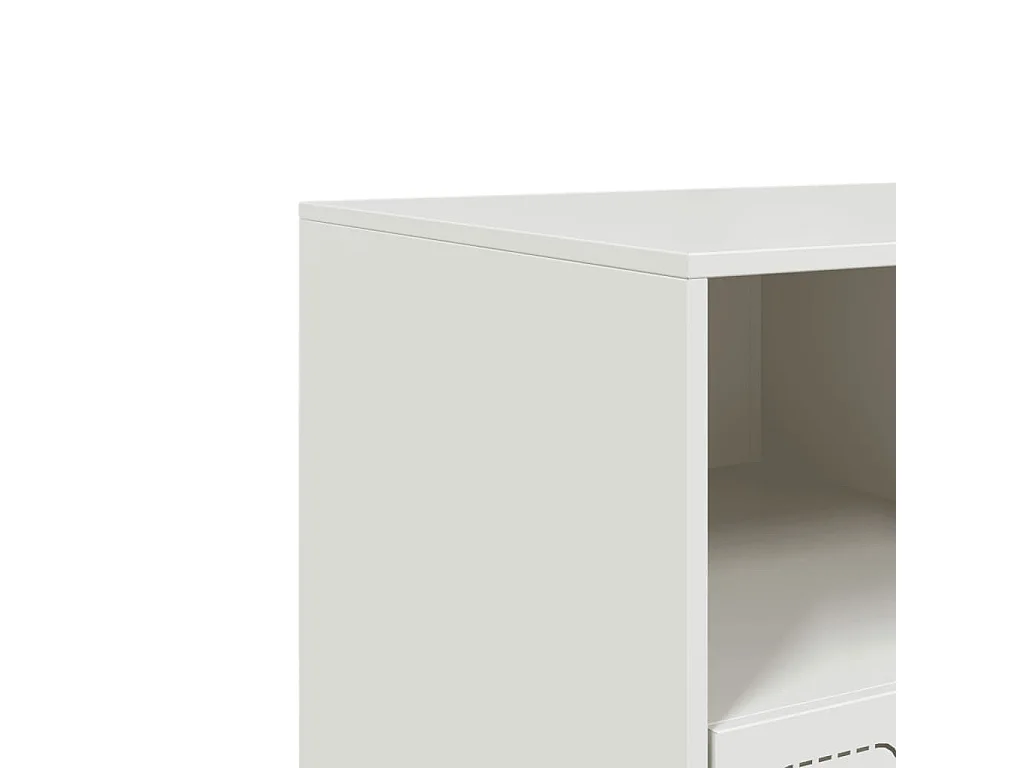 Meuble TV blanc 99x39x44 cm acier