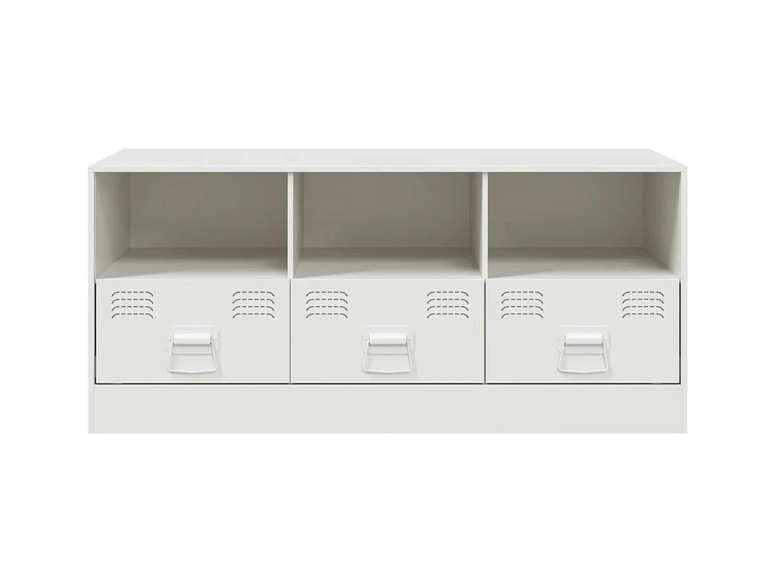 Meuble TV blanc 99x39x44 cm acier