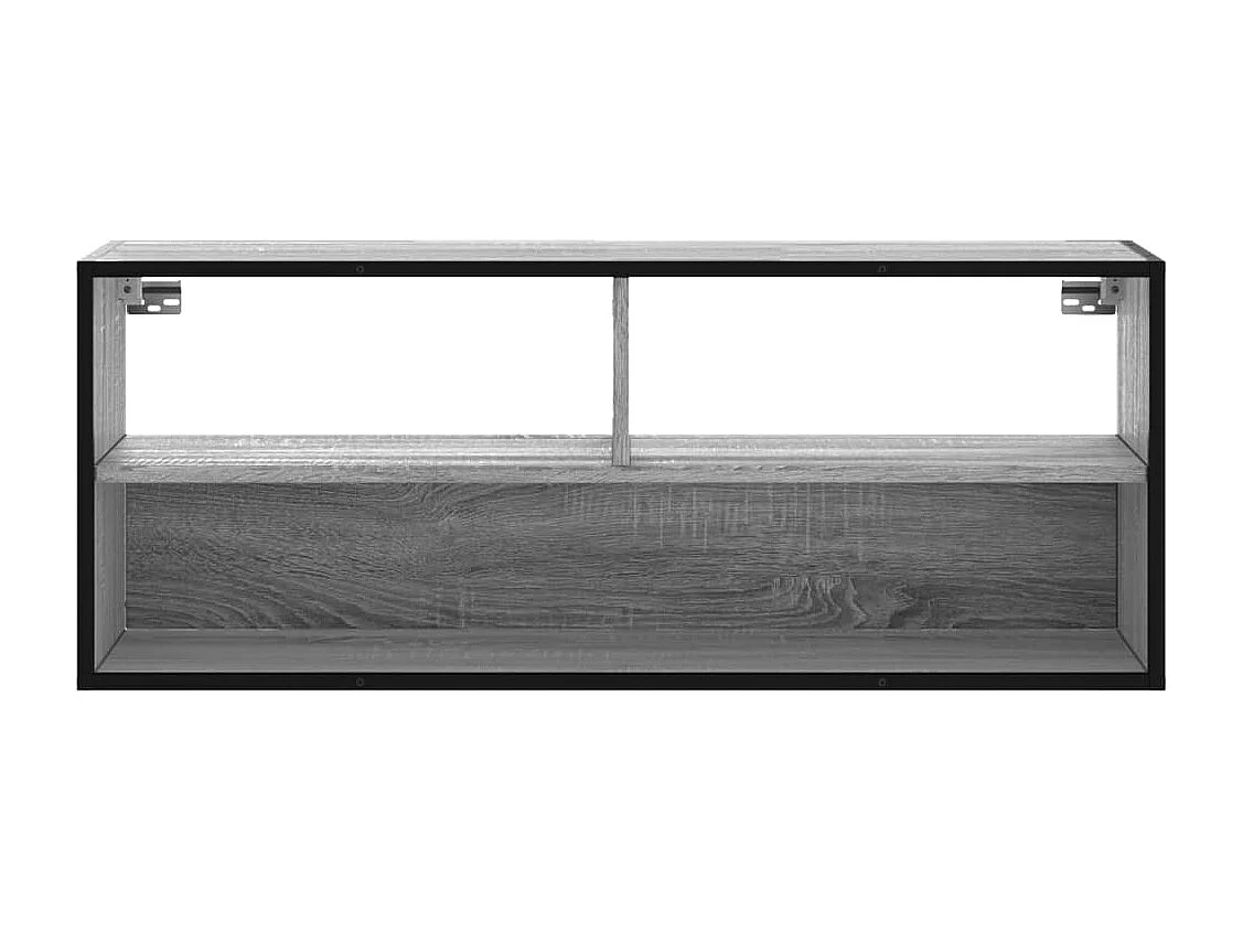 Tv-meubel 100x31x39,5 cm bewerkt hout metaal grijs sonoma eiken