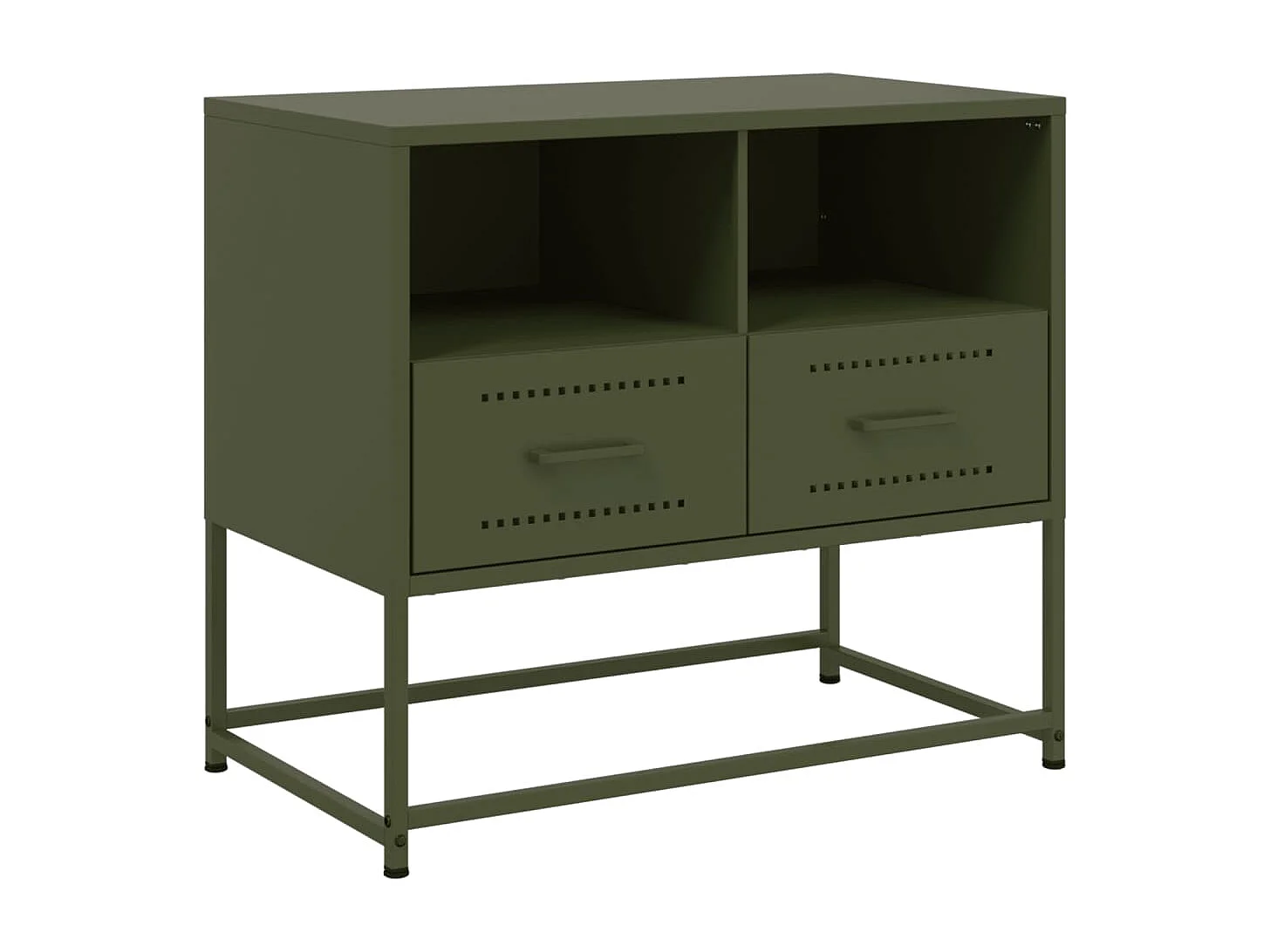 Meuble TV vert olive 68x39x60,5 cm acier