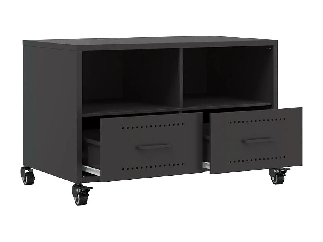 Meuble TV noir 68x39x43,5 cm acier laminé à froid