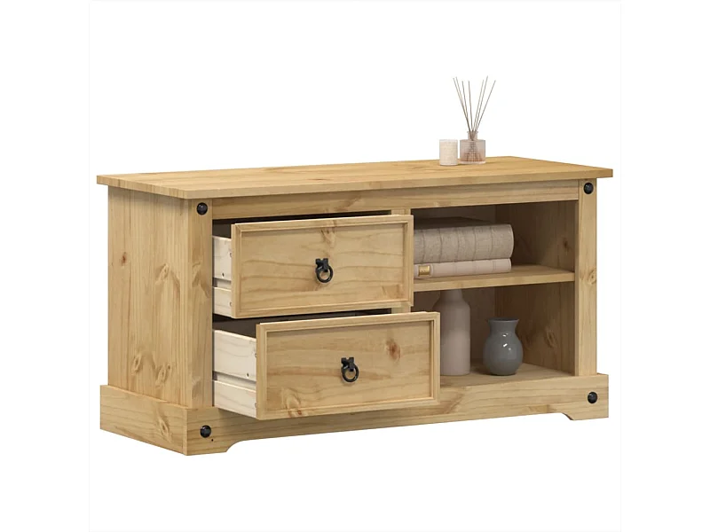 Meuble TV Corona 100x40x52 cm bois de pin massif