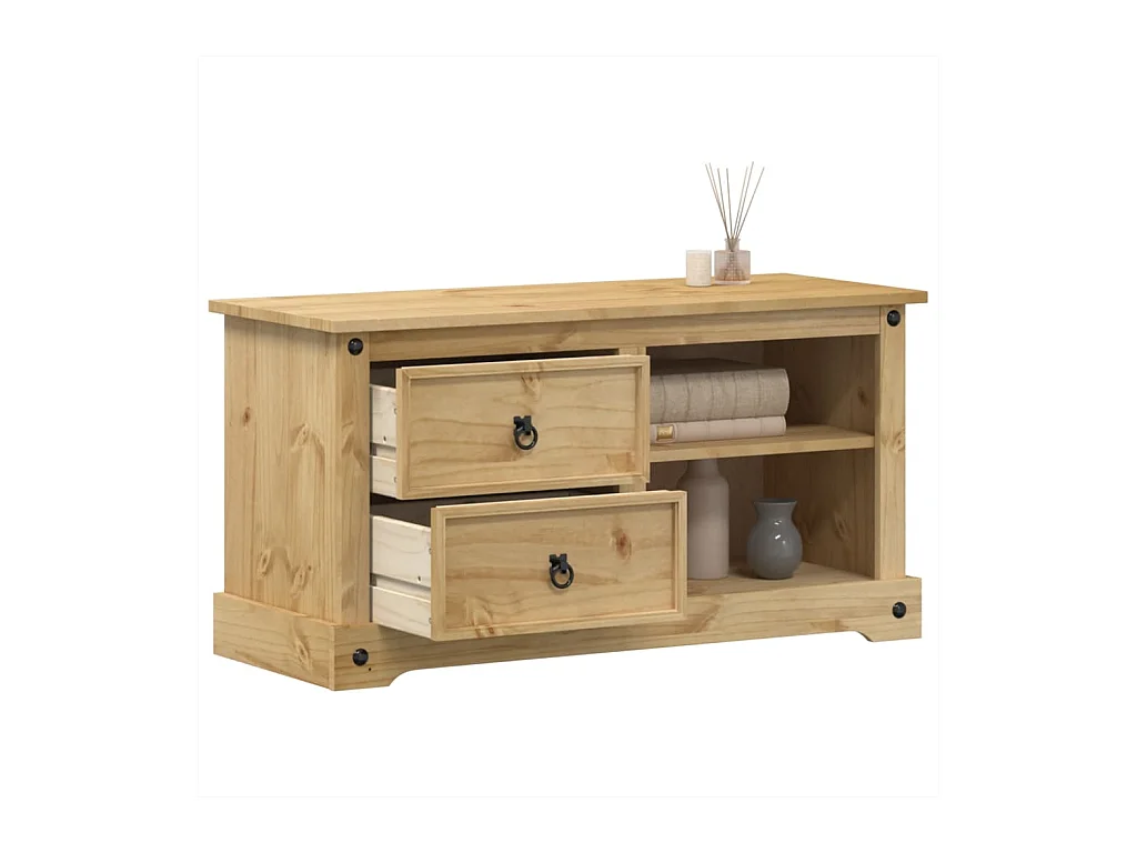 Meuble TV Corona 100x40x52 cm bois de pin massif