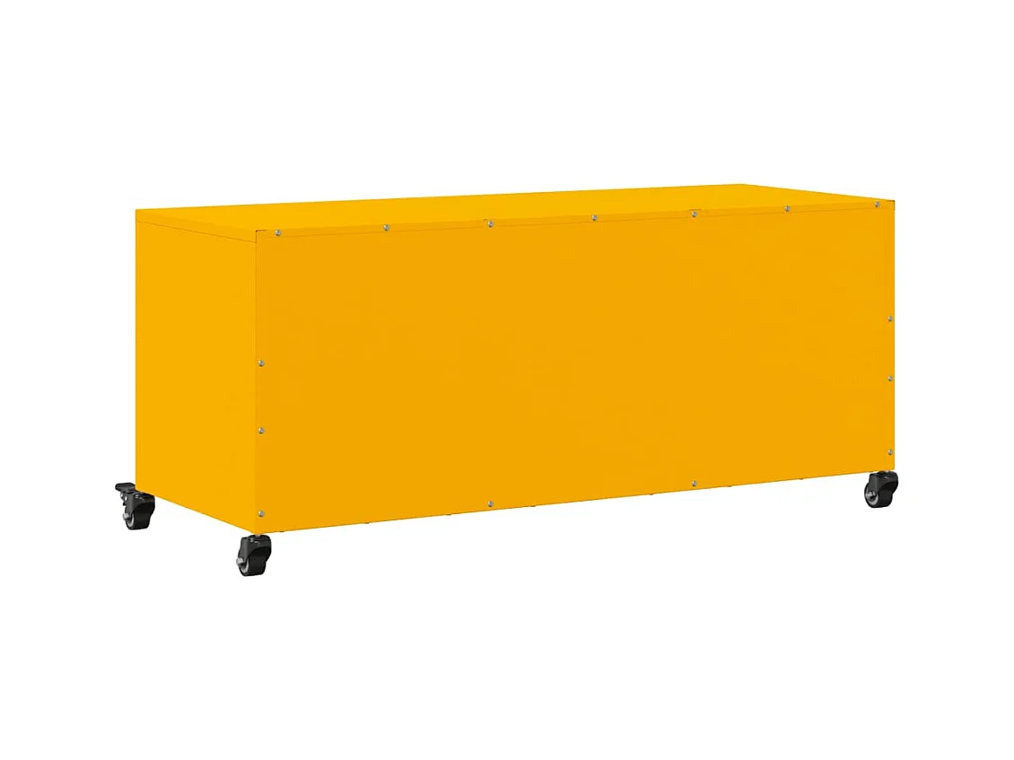 Meuble TV jaune moutarde 100,5x39x43,5 cm acier laminé à froid