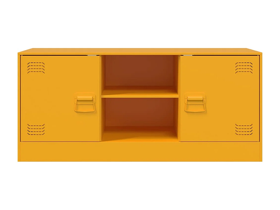 Meuble TV jaune moutarde 99x39x44 cm acier