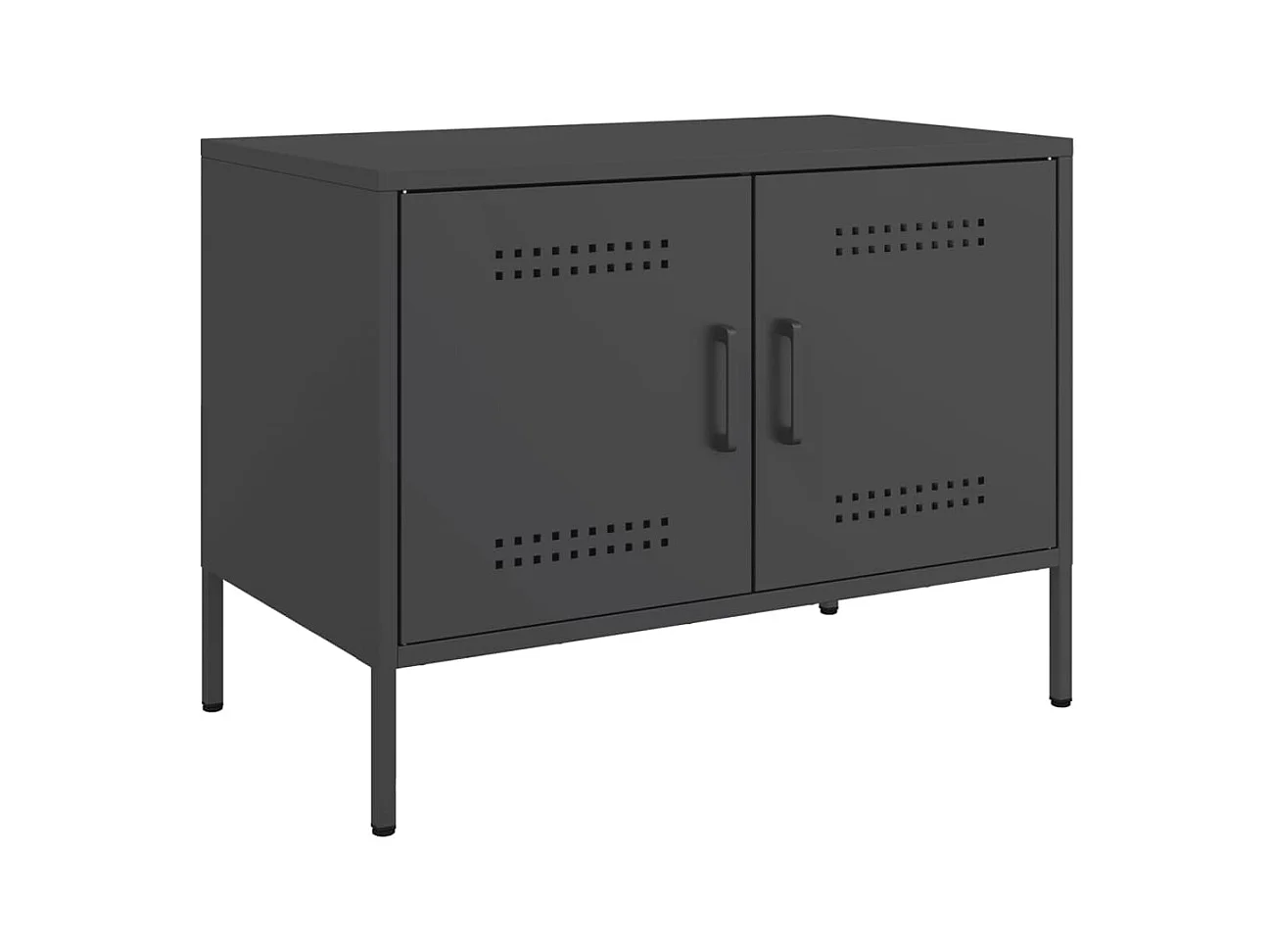 Meubles TV 2 pièces noir 68x39x50,5 cm acier