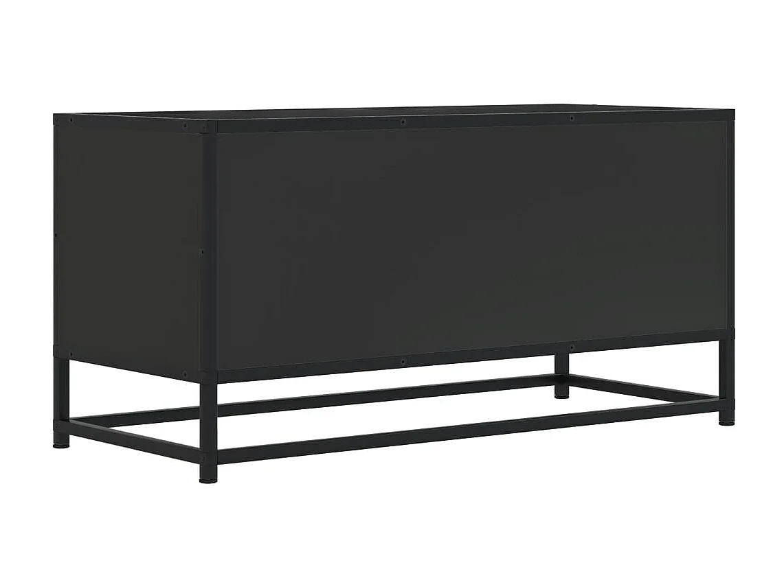 Meuble TV noir 80x34,5x40 cm bois d'ingénierie et métal