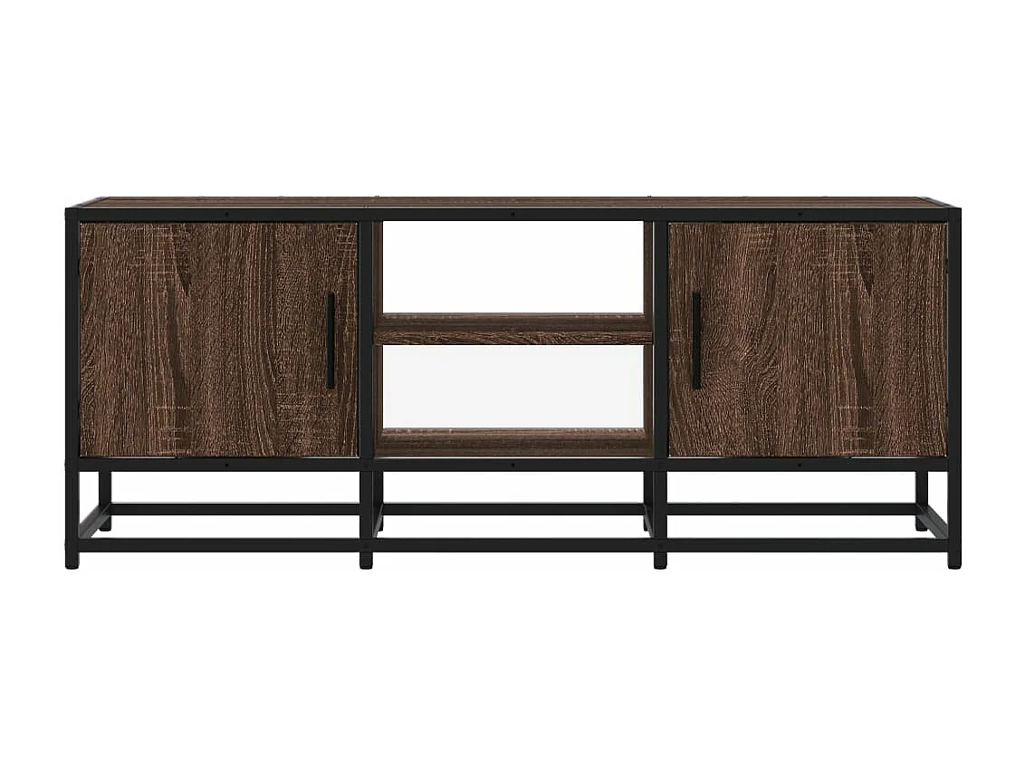 Meuble TV chêne marron 100x35x41 cm bois d'ingénierie et métal