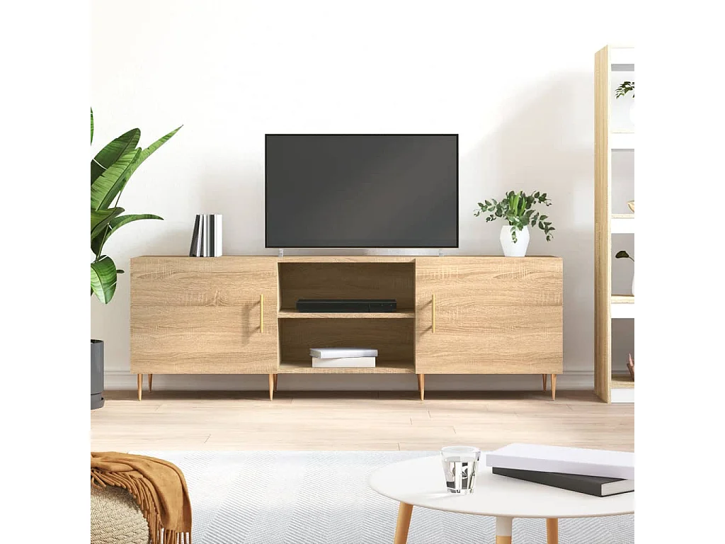 Meuble TV chêne sonoma 150x30x50 cm bois d'ingénierie