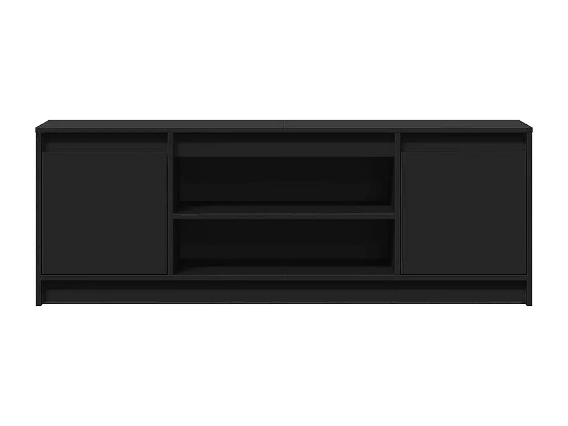 Tv-meubel met LED 139,5x34x50 cm bewerkt hout zwart