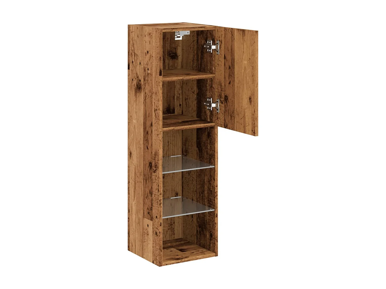 Meuble TV avec lumières LED vieux bois 30,5x30x102 cm