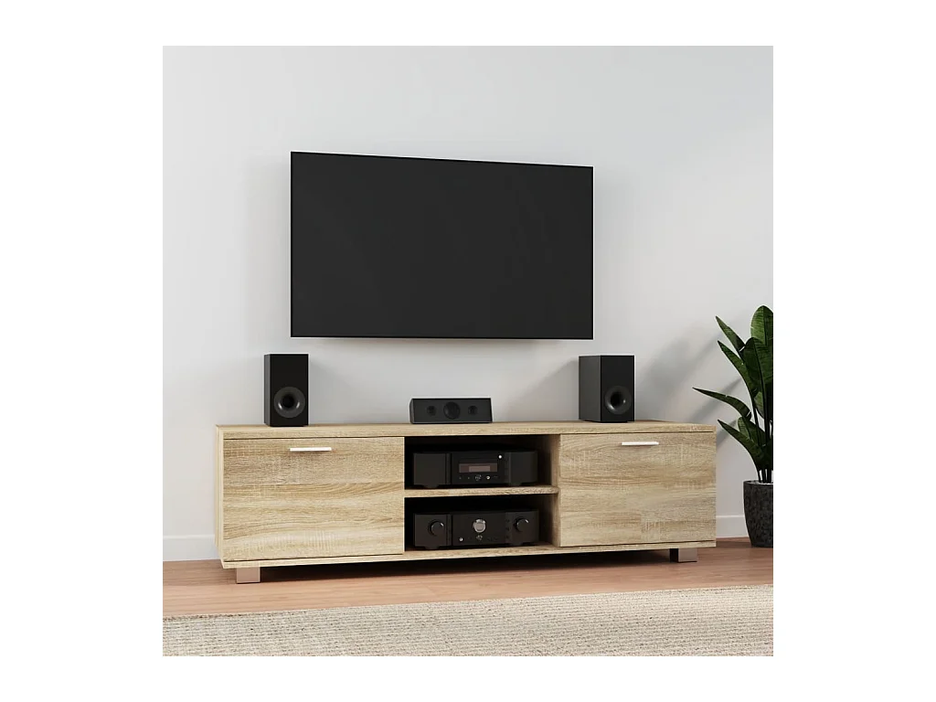 Meuble TV Chêne sonoma 140x40,5x35 cm Bois d'ingénierie