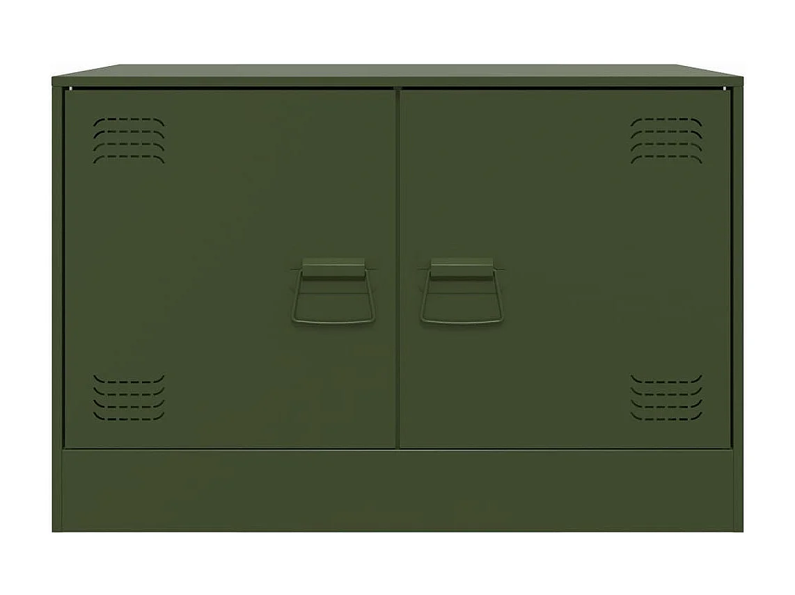 Meuble TV vert olive 67x39x44 cm acier