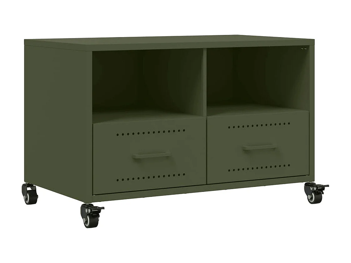 Tv-meubel 68x39x43,5 cm staal olijfgroen