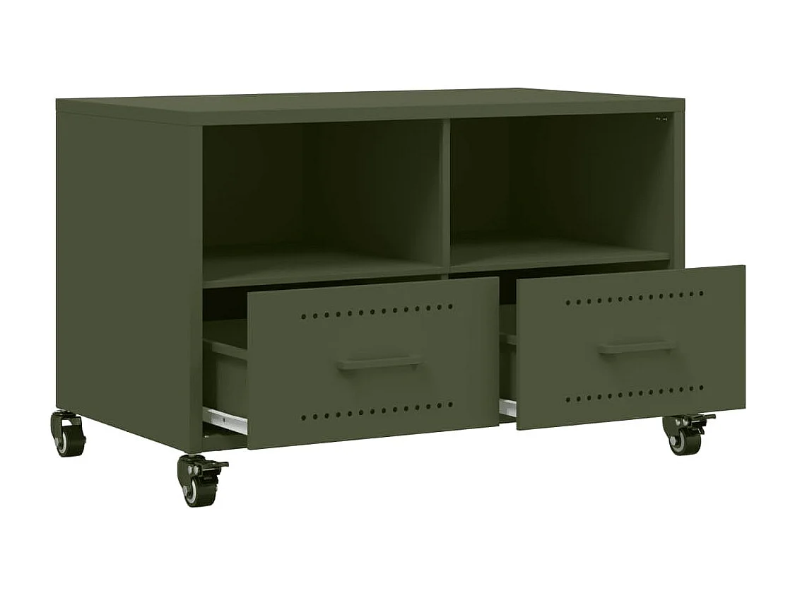 Tv-meubel 68x39x43,5 cm staal olijfgroen