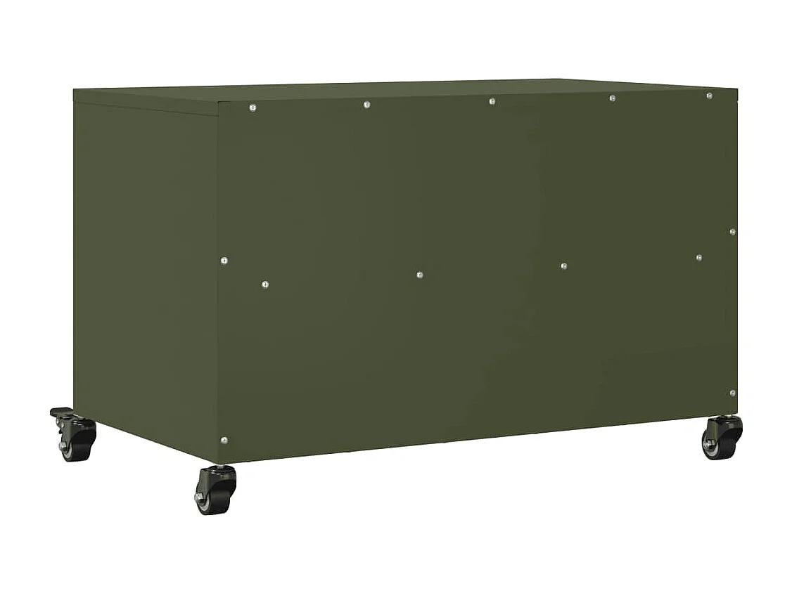 Meuble TV vert olive 68x39x43,5 cm acier laminé à froid