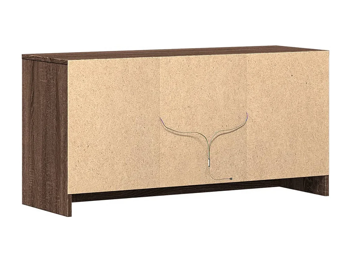 Tv-meubel met LED 100x34x50 cm bewerkt hout bruin eikenkleurig