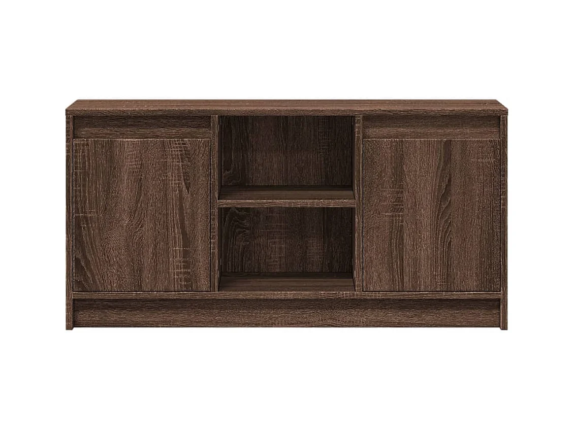 Meuble TV avec LED chêne marron 100x34x50 cm bois d'ingénierie