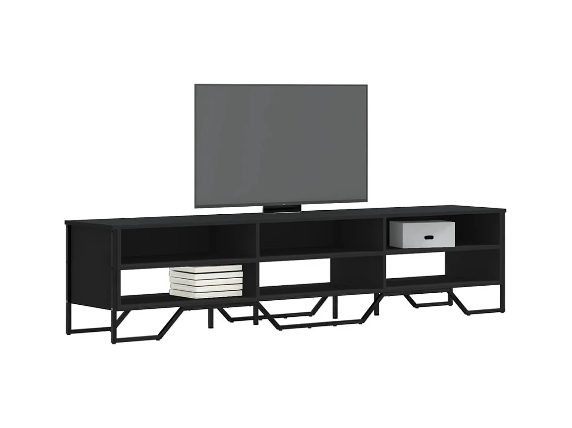 Meuble TV noir 180x34x41 cm bois d'ingénierie