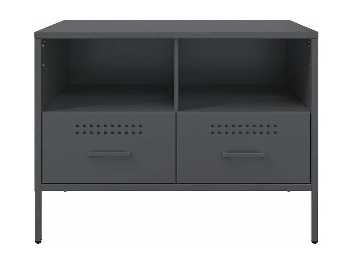 Tv-meubelen 2 stukken68x39x50,5 cm staal antracietkleurig