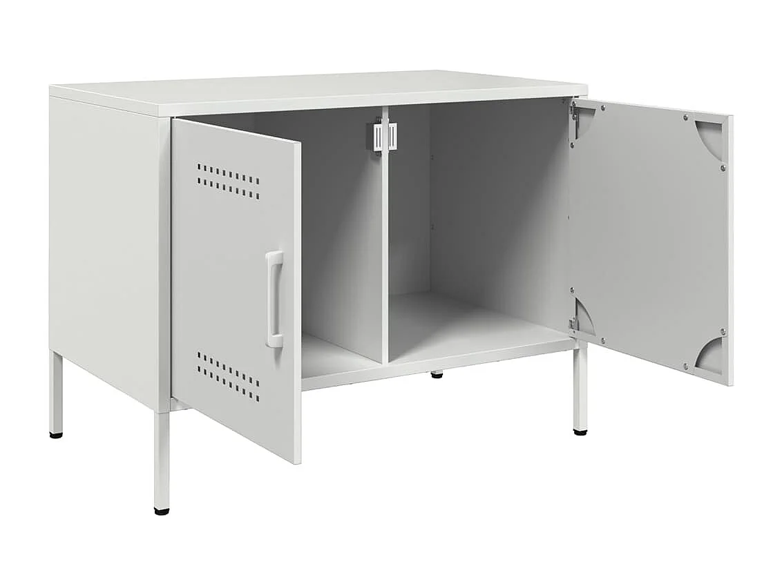 Meuble TV blanc 68x39x50,5 cm acier