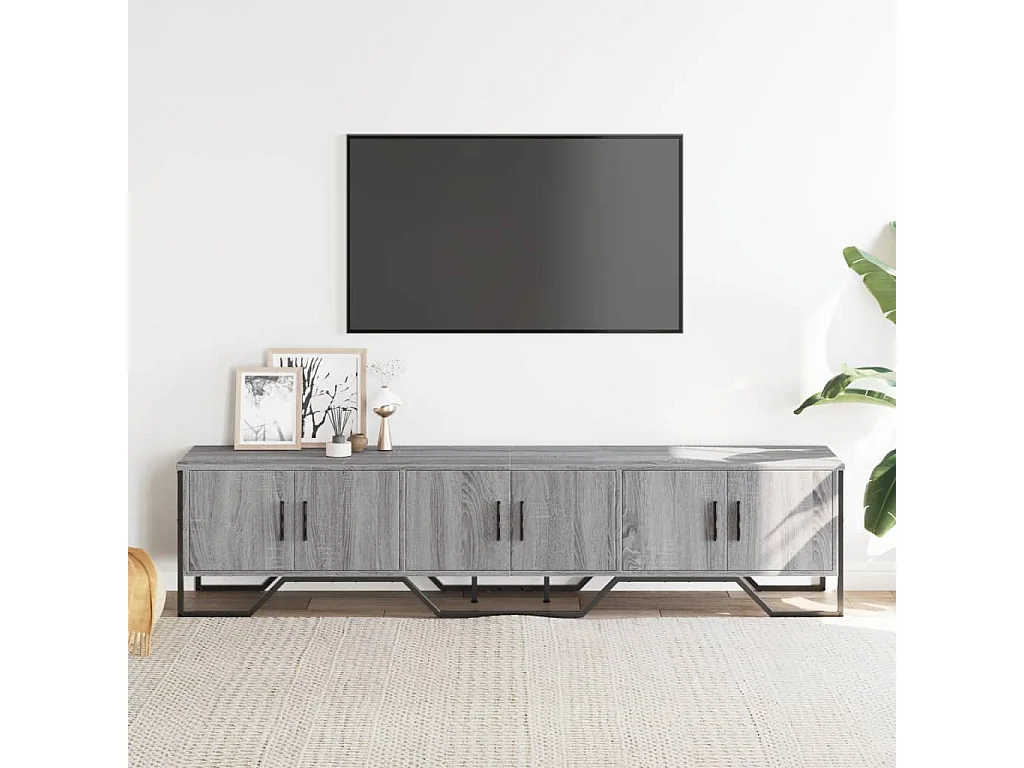 Meuble TV sonoma gris 180x34x41 cm bois d'ingénierie