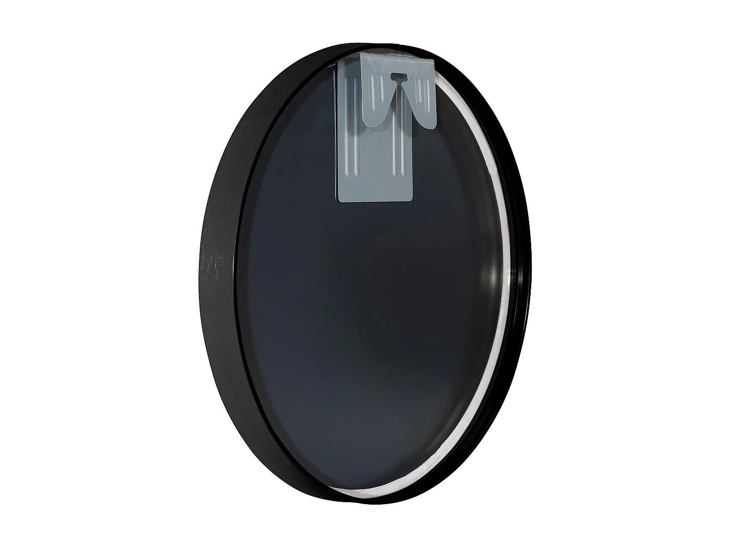 Miroir mural - rond Ø 30 cm - Métal - Noir - Elsie