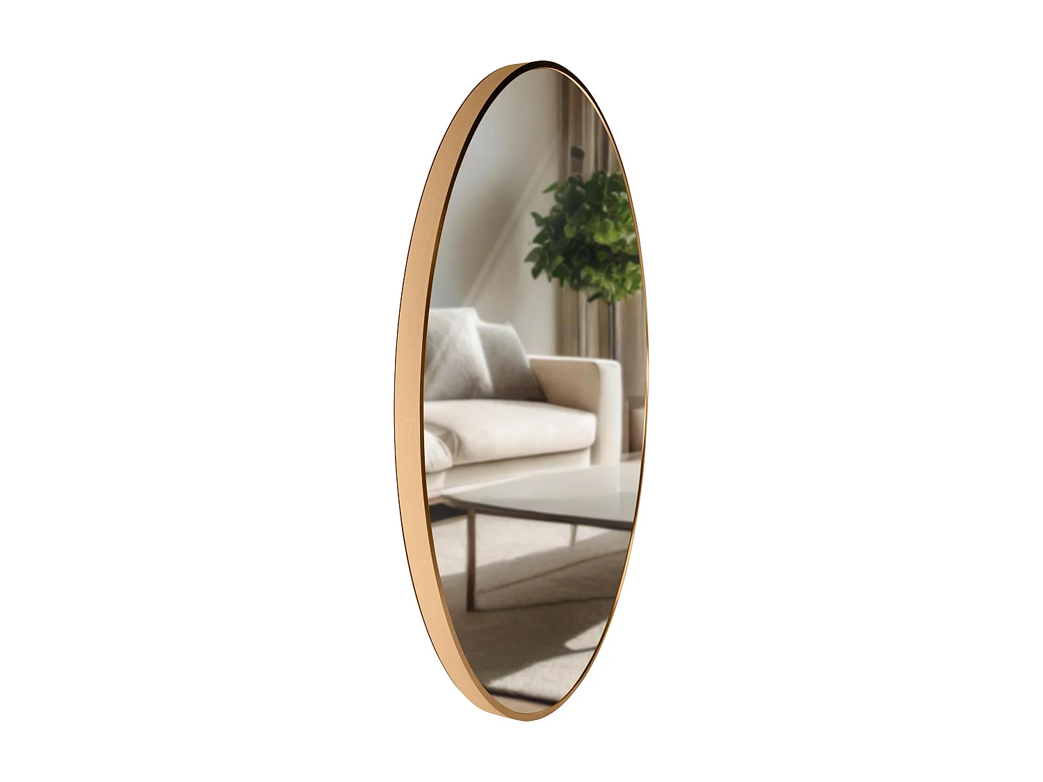 Miroir mural - rond Ø 80 cm - Métal - gold matt - Elsie