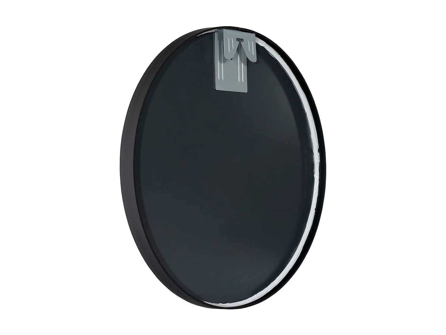 Miroir mural - rond Ø 45 cm - Métal - Noir - Elsie