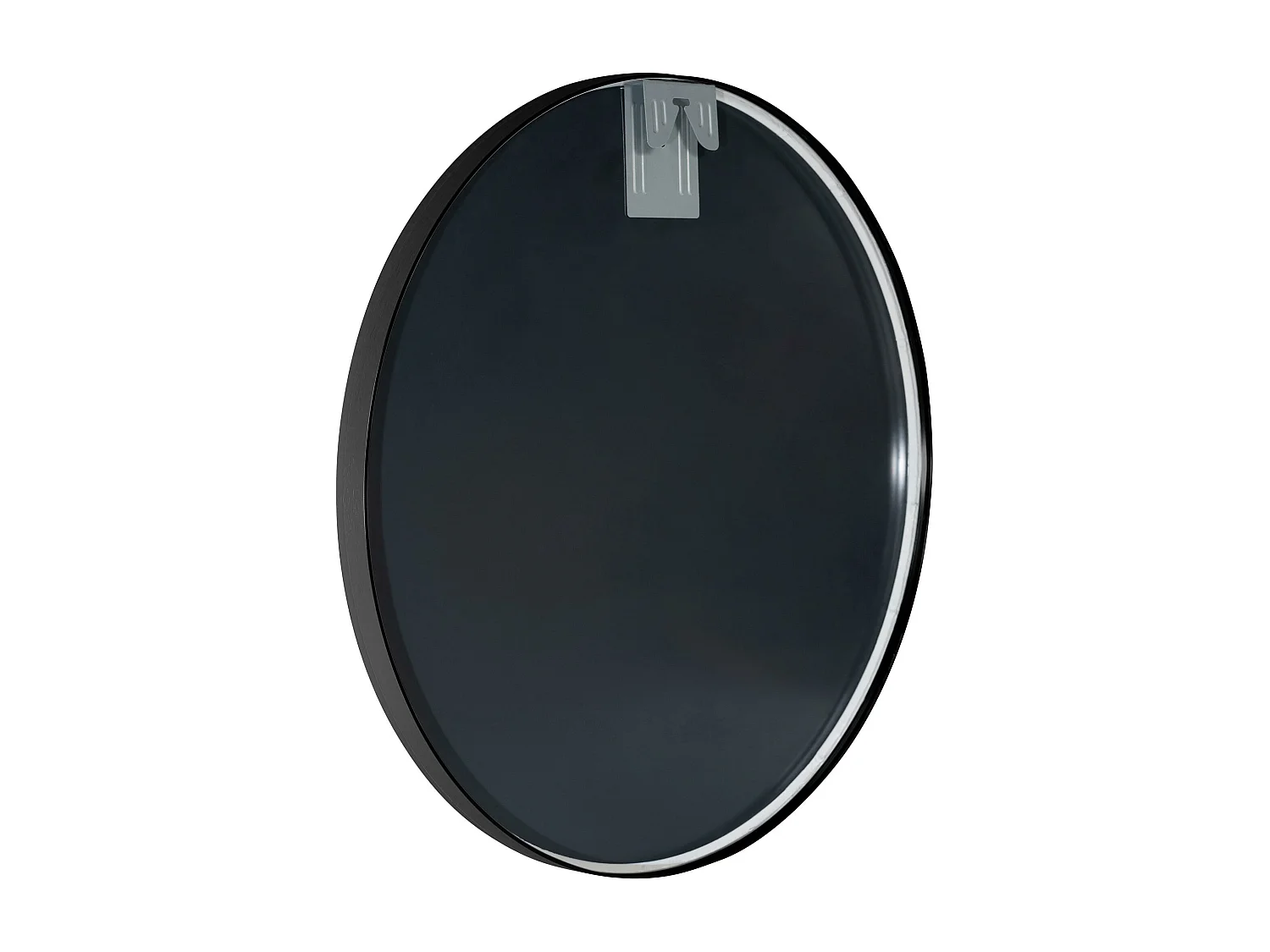Miroir mural - rond Ø 60 cm - Métal - Noir - Elsie