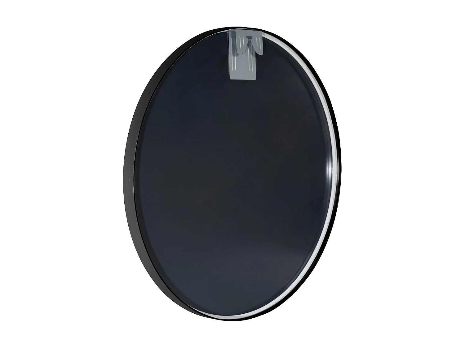 Miroir mural - rond Ø 60 cm - Métal - Noir - Elsie