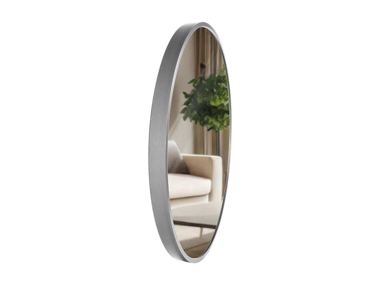 Miroir mural - rond Ø 45 cm - Métal - Argent - Elsie